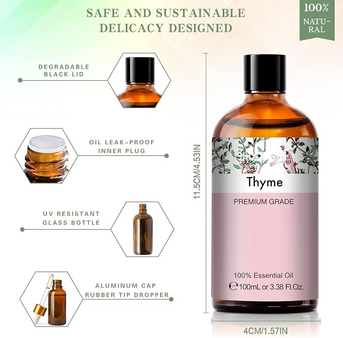 Thyme 3.38fl.oz Essential Oil, PHATOIL Aromatherapy Essential Oils - Image 6
