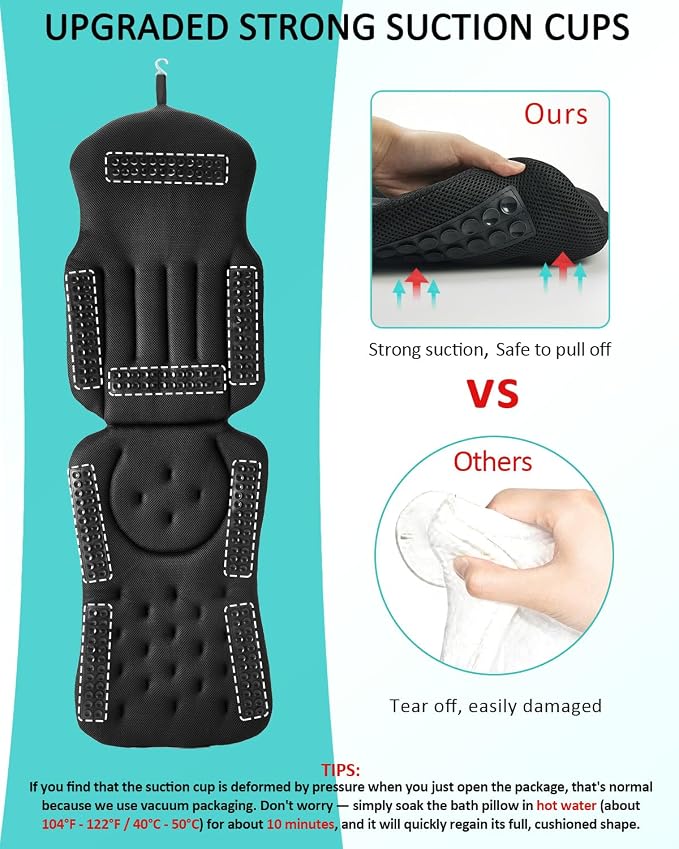 Full Body Bath Pillow for Bathtub, 5D Thick Tub Pillow for Bathtub - Image 4