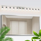 Brushed Nickel Bathroom Vanity Light, 12 Light Brushed Nickel Bathroom Lighting by DIKAIDALights