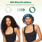 2 PCS Shower Cap Waterproof Double Layer Elastic Adjustable Reusable Hair Bath - Image 5