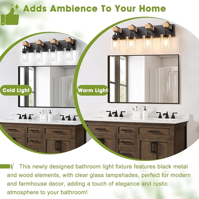 Licperron 4-Lights Farmhouse Vanity Lights - Image 4