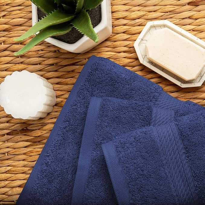 SUPERIOR Egyptian Cotton Pile 3 Piece Towel Set, Includes 1 Bath, 1 Hand - Image 8
