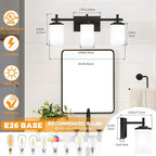 3-Lights Black Vanity Lights for Bathroom - Image 2