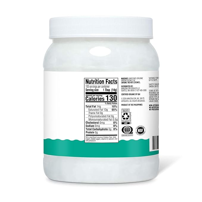 Amazon Grocery, Organic Virgin Coconut Oil, 54 Fl Oz - Image 2