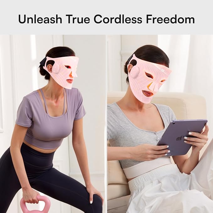 INIA Red Light Therapy Mask for Face, Glow Wireless LED Face Mask Light Therapy - Image 6