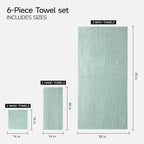 REDKISS Ultra Soft Bath Towels Set of 6 Large 35"x70" | 100% Microfiber - Image 3