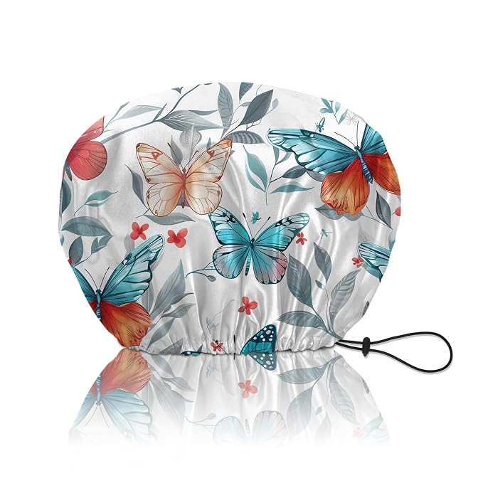 Shower Cap Reusable Double Layer Adjustable Elastic Waterproof EVA Hair Bath by BHAHB
