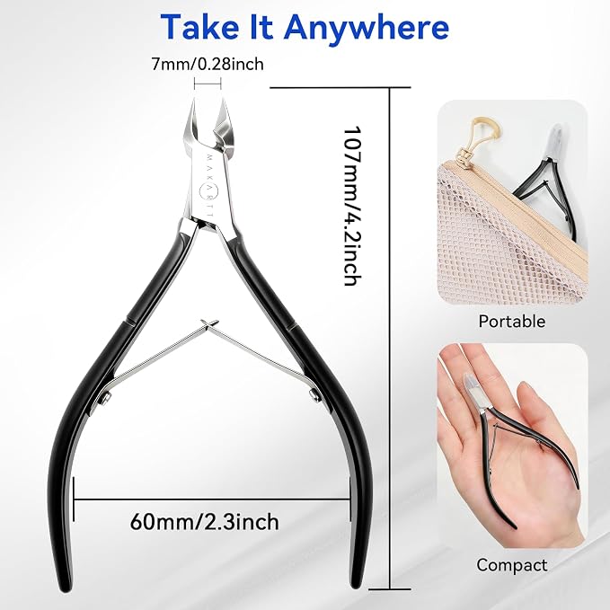 Makartt Cuticle Nipper - 7mm Full Jaw Stainless Steel Cuticle Trimmer - Image 5