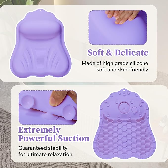 Luxury Silicone Bath Pillow for Tub, New Cloud-Soft 4D Air-Cushion Bathtub - Image 3