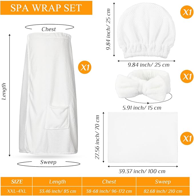Tigeen Plus Size Towel Wrap for Women Spa Robe Set - Image 2
