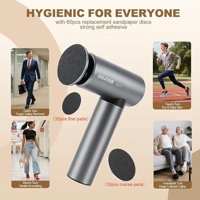 Premium Electric Foot Callus Remover, Ergonomic T-Grip 2600mAh Rechargeable 3 - Image 6