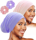 Sleep Cap Bonnet for Sleeping Black Women, Adjustable Cooling Ice Silk Lined by vidsel