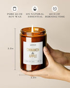 AOOVOO Apple Cinnamon Candles - 22 oz Scented Candles - Image 3