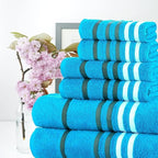 CASA COPENHAGEN Exotic 6 Pieces Towel Set- Teal, 525 GSM 2 Bath Towel 2 Hand - Image 2