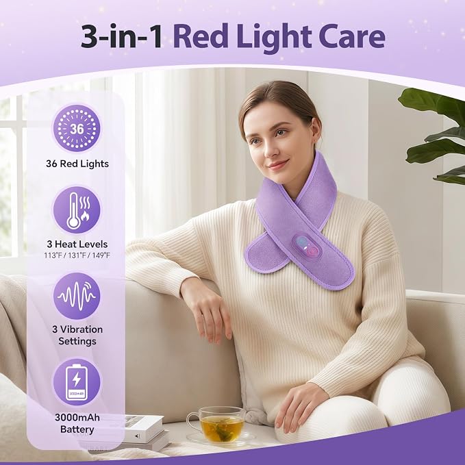 Cordless Neck Heating Pad for Pain, Neck Massager - Image 2