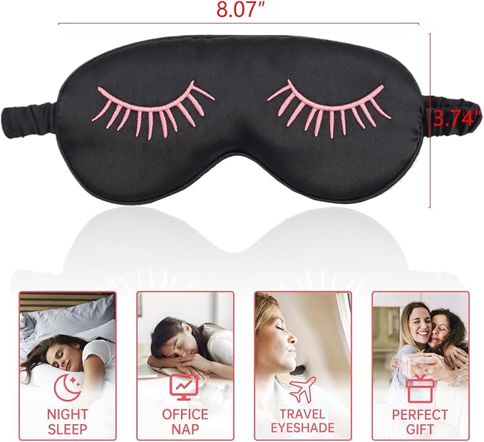 4 Pack Eye Mask for Sleeping Silky Funny Soft Satin Sleep Shade Cover Blindfold - Image 5