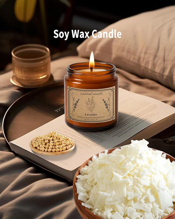 Candles for Home Scented, 16oz Large Soy Wax Lavender Scented Candle, 100 Hour - Image 3