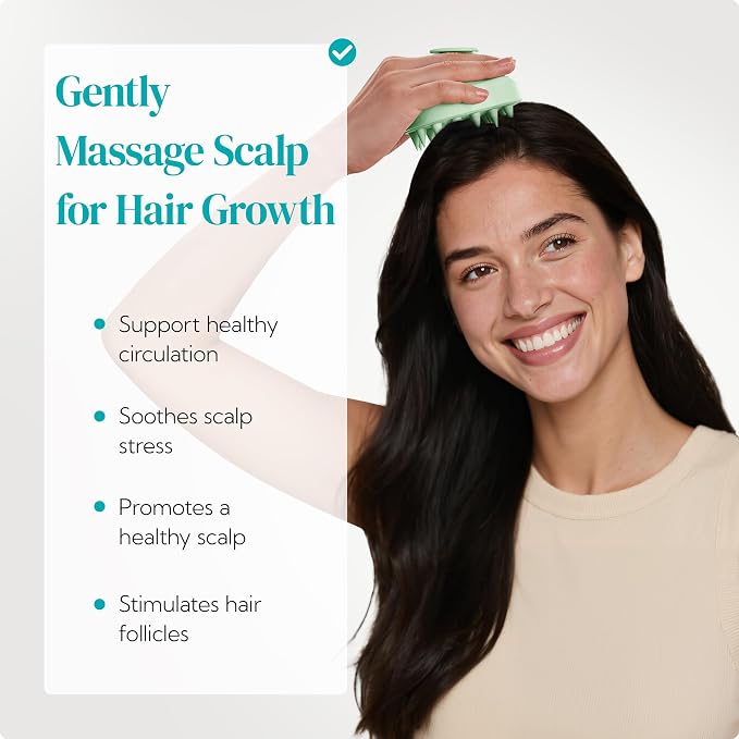 HEETA Scalp Massager Shampoo Brush 2 Pack, Soft Silicone Bristles to Remove - Image 2