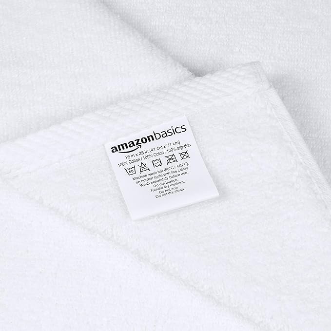 Amazon Basics 8-Pack Soft, Highly Absorbent, Quick-Dry Hand Towels, 100% Cotton - Image 3