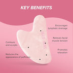 SKIN GYM Rose Quartz Sculpty Heart Gua Sha Tool, Heart-Shaped Facial Massage - Image 3