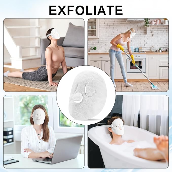 Face Steam Towel with Headband. Reusable Facial Steamer Spa Towels - Image 6