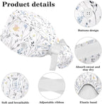 Scrub Cap with Hair Scrunchy, Ponytail Holder Surgical Cap - Image 3