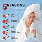 Infinitee Xclusives 100% Cotton Luxury Bath Towels Set of 2 - Image 2