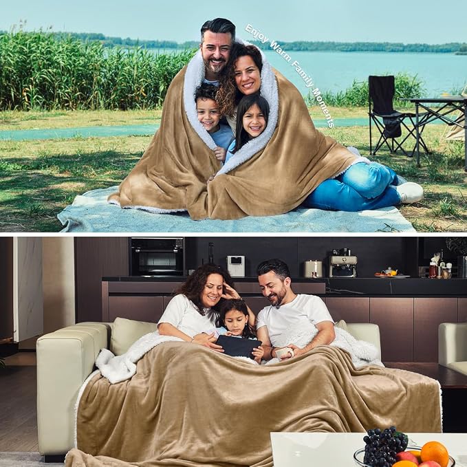 KAWAHOME Sherpa Fleece Twin Size Blanket - Image 5