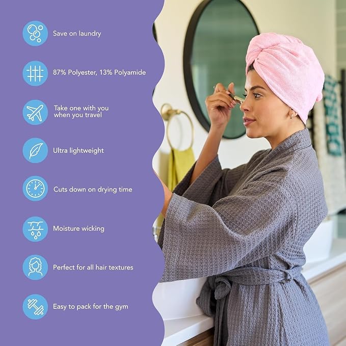 Turbie Twist 2-Pack Extra Long Microfiber Hair Towel - Image 2