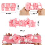 WHAVEL 6PCS Spa Headband and Wristbands Set, Face Wash Headband Wrist Bands - Image 2