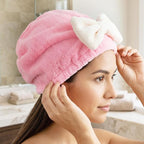 2PCS Hair Towel Wrap for Women, Soft Microfiber Hair Drying Caps - Image 4