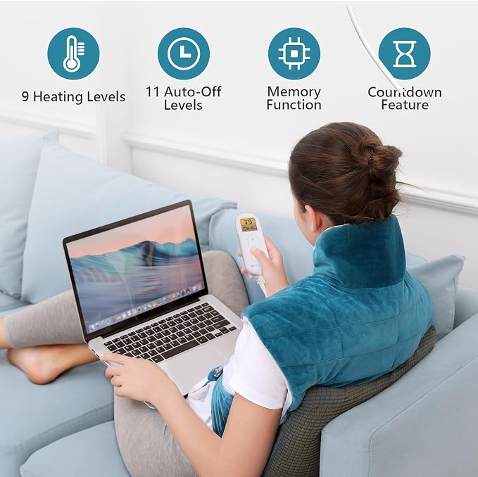 Comfytemp Heating Pad for Back, Weighted Electric Heating Pad for Neck Shoulders - Image 3