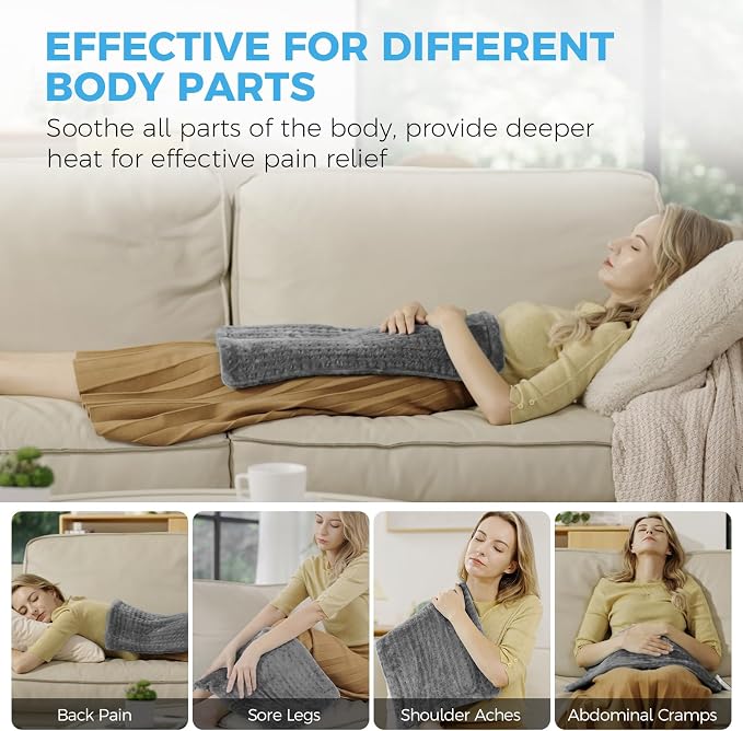 NOWWISH Heating Pad for Back, Period Cramps, Neck and Shoulder, 12x24 Inches - Image 2