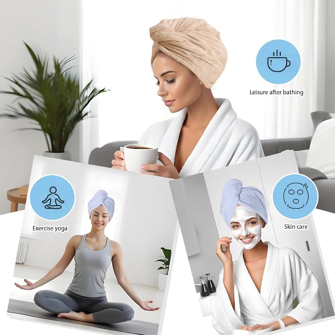 Microfiber Hair Drying Towel Wrap - Image 4