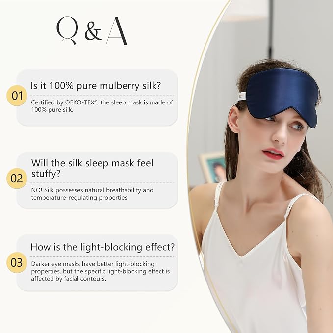 ZIMASILK 100% Natural Silk Sleep Mask Blindfold, Adjustable Super-Smooth Soft - Image 5