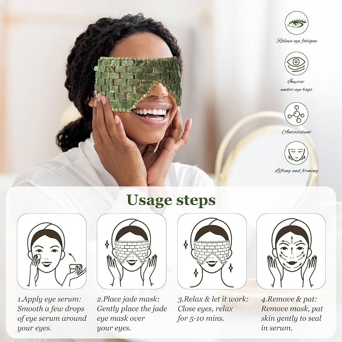 Jade Eye Mask, Large Facial Cooling Mask - Image 4