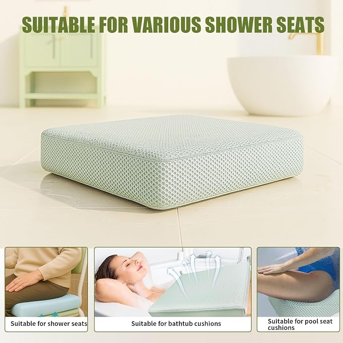 Shower Seat Cushion, Thickened Shower Chair Cushion 4D Air Fiber Material - Image 6