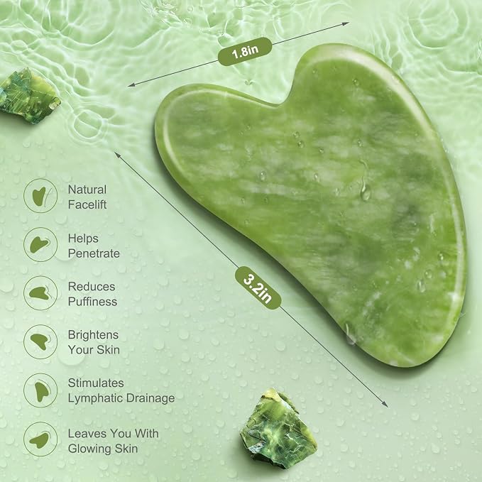 Jade Stone Gua Sha Massage Tool Set Larger Guasha Board - Image 3