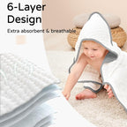 Yoofoss Hooded Baby Towels for Newborn 2 Pack 100% Muslin Organic Cotton Baby - Image 4