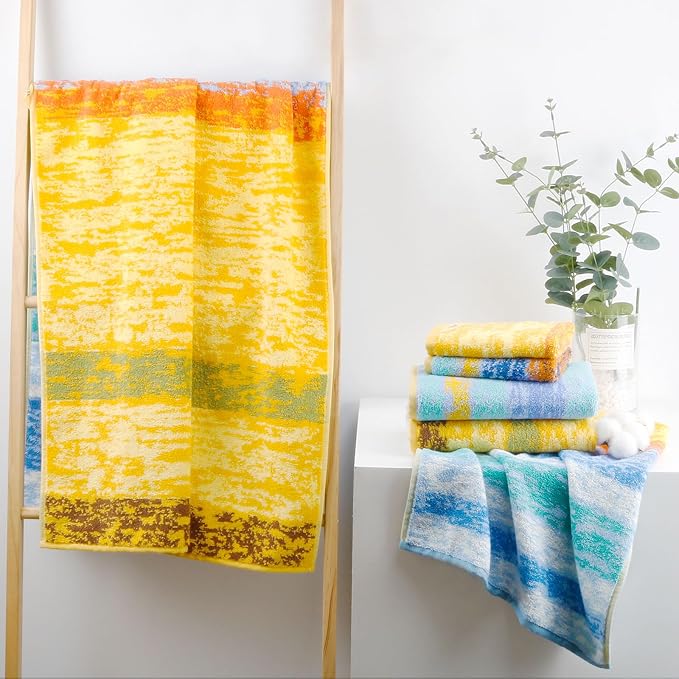 SEMAXE Colorful Striped Bath Towel, 100% Cotton Bath Towel - Image 8