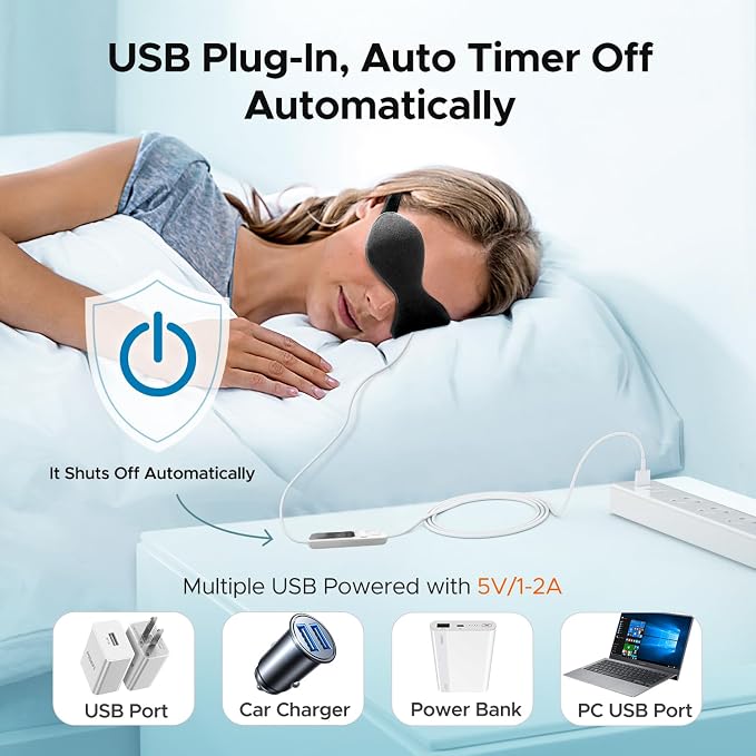 Ezona Heated Eye Mask, Warm Eye Compress Mask - Image 6