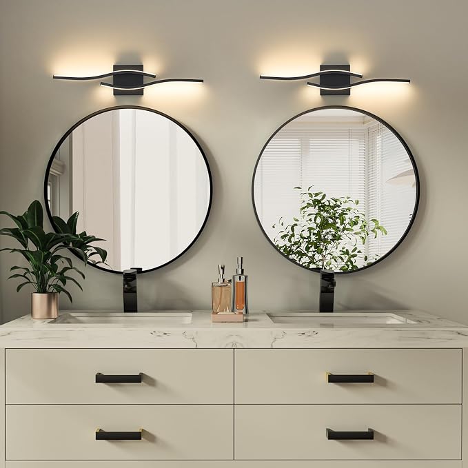 Joossnwell Vanity Light for Bathroom Lighting Fixtures Over Mirror Black - Image 4