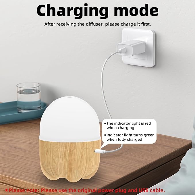SEEDSEEL 150ML Rechargeable Battery Essential Oil Diffuser, Portable Cordless - Image 3
