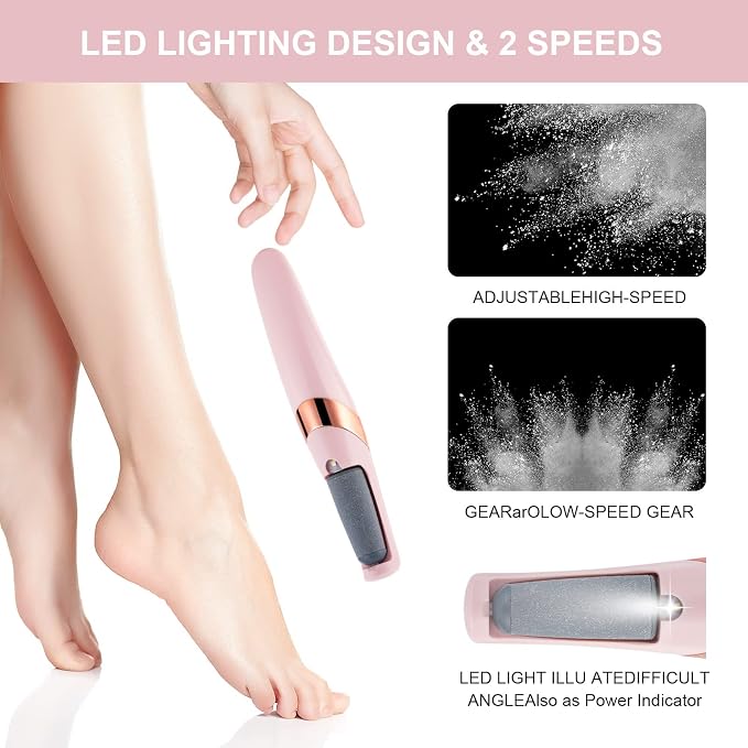 AOOWU Electric Foot File, USB Rechargeable Feet Callus Remover - Image 3