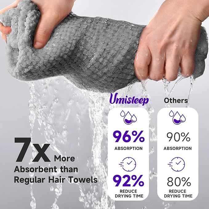 Umisleep Extra Large Microfiber Hair Towel - Image 6