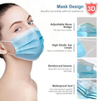50pcs Individually Wrapped Masks, 3 Ply Breathable Face Mask - Image 4