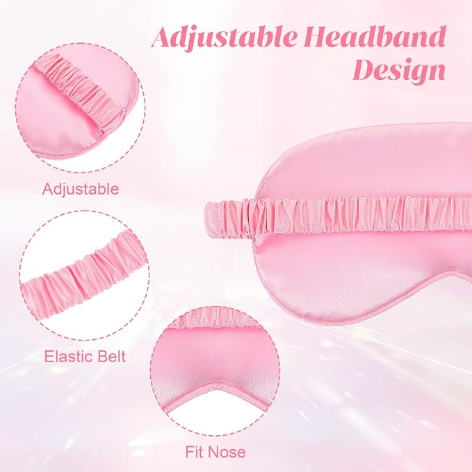 Silk Sleep Eye Mask 4 Pack Mulberry Silk Sleep Mask Eye Cover Blindfold - Image 3