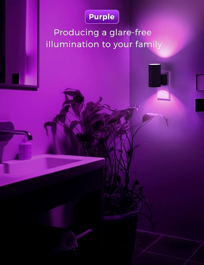 L LOHAS LED Purple Night Light, Night Lights Plug into Wall - Image 6