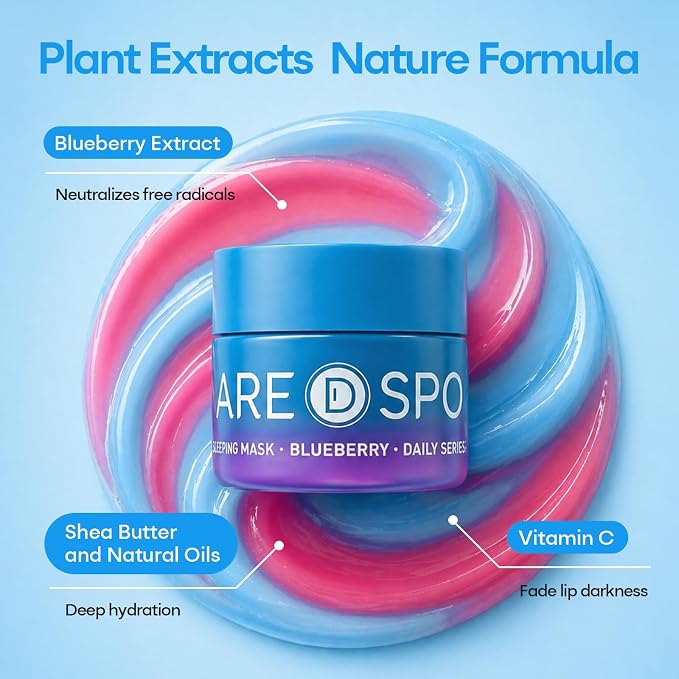 SPODARE 20g Blueberry Lip Mask Overnight, Lip Moisturizer - Image 8
