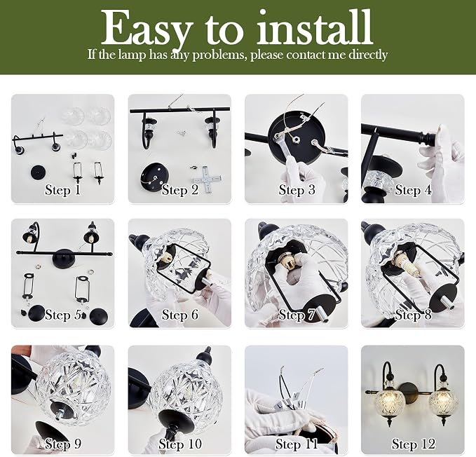 Piepooye Vintage Bathroom Light Fixtures Black Vanity Light - Image 5
